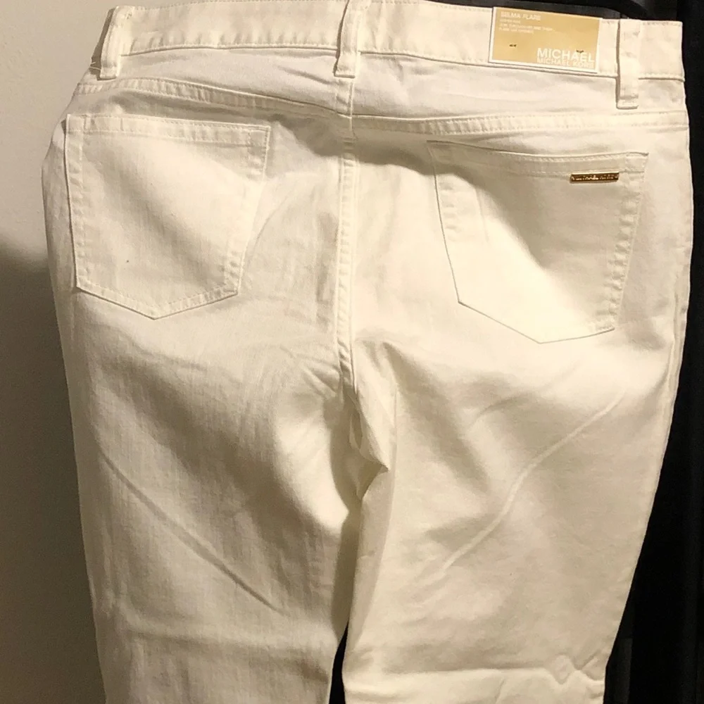 Michael Kors White Flare Wide-Leg Jeans